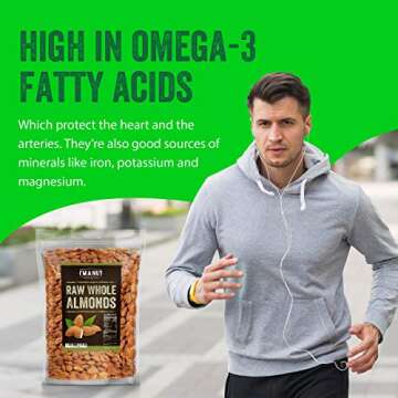 Raw Almond 32 oz (2 lbs) | Natural | Whole | Batch Tested Gluten & Peanut Free | No PPO | Non-GMO | No Herbicide | Healthy Protein boost | Premium Quality | Try the difference!!