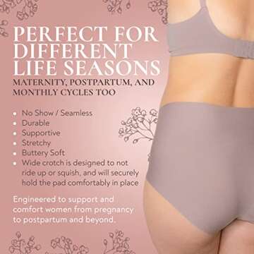 Maternity Story - Women's Pregnancy Maternity Underwear Seamless Panties, Buttery Soft No Show High Waisted C-Section Postpartum Underwear | Over The Bump Maternity Underwear (5 Pack) [Spring, Medium]