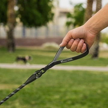 Reflective Grey Dog Leash with Padded Handle - 5 Ft