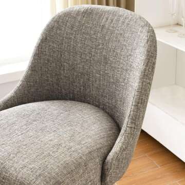 Leick Home 10132ES/GL Barrelback Counter Stool with Metal Base, Set of 2, for Kitchen Counters and Islands, Modern Gray Linen Seat and Espresso Metal Base