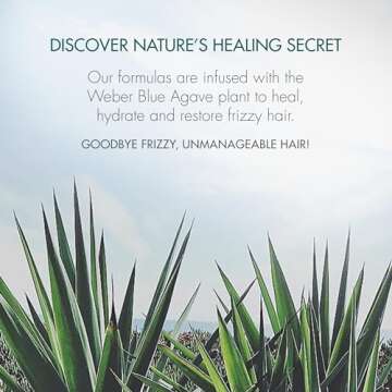 Agave Smoothing Haircare Trio with Shampoo, Conditioner & Healing Oil Treatment Hydrating & Frizz Control 3 fl oz/2 fl oz