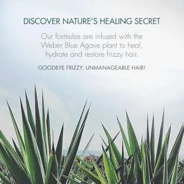 Agave Smoothing Haircare Trio with Shampoo, Conditioner & Healing Oil Treatment Hydrating & Frizz Control 3 fl oz/2 fl oz