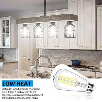 12-Pack Vintage 7W ST58 LED Edison Light Bulbs 60W Equivalent, 850Lumens, 5000K Daylight White, E26 Base LED Filament Bulbs, CRI90+, Antique Glass Style Great for Home, Bedroom, Office, Non-Dimmable