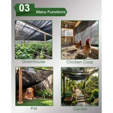 40% Sunblock Shade Cloth Net Black Resistant - 8x20 Ft Garden Shade Mesh Tarp for Plant Cover, Greenhouse, Chicken Coop, Kennels, Tomatoes Plants