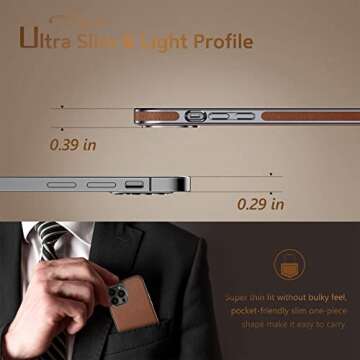 LOHASIC Designed for iPhone 13 Pro Case, Luxury Leather Slim Business Classic Style Soft Non Slip Gr...