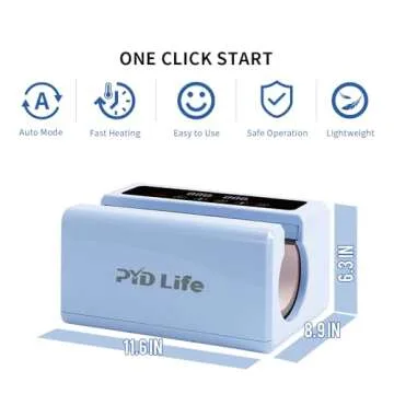 PYD Life 120 V Auto Tumbler Heat Press Machine 30 OZ 20 OZ Mug Heat Press Touch Screen Light Blue for 10-30 OZ Sublimation Straight Tumblers Cups Mugs Bottles Printing