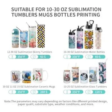 PYD Life 120 V Auto Tumbler Heat Press Machine 30 OZ 20 OZ Mug Heat Press Touch Screen Light Blue for 10-30 OZ Sublimation Straight Tumblers Cups Mugs Bottles Printing