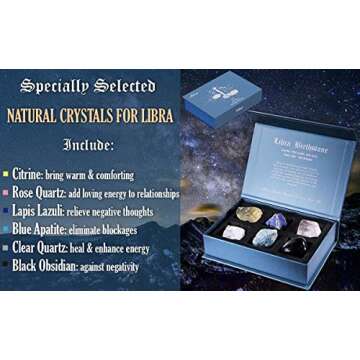 Faivykyd Libra Crystal Birthday Gift Ideas, Zodiac Sign Stones to Complement The Birthstone, Natural...
