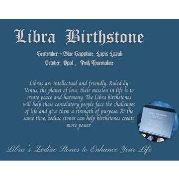 Faivykyd Libra Crystal Birthday Gift Ideas, Zodiac Sign Stones to Complement The Birthstone, Natural Healing Crystals with Horoscope Box Set, Spiritual Astrology Gifts for Women Men Friends