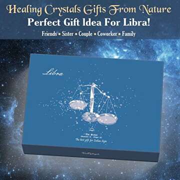 Faivykyd Libra Crystal Birthday Gift Ideas, Zodiac Sign Stones to Complement The Birthstone, Natural Healing Crystals with Horoscope Box Set, Spiritual Astrology Gifts for Women Men Friends