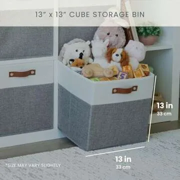 OrganiHaus 13 x 13 Storage Cubes - Stylish Fabric Bins Set of 4 for Home Organization