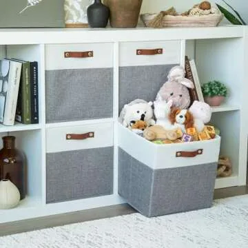 OrganiHaus 13x13 Storage Bins Set of 4 - Stylish & Durable