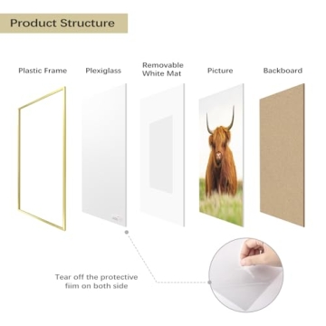 Golden State Art 16x24 Picture Frame Set - 3 Gold Frames