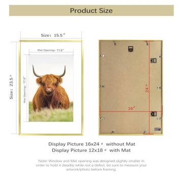 Golden State Art 16x24 Picture Frame Set - 3 Gold Frames