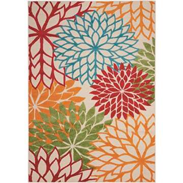 Nourison Aloha Indoor/Outdoor Tropical Area Rug, Easy Clean 3'6" x 5'6"