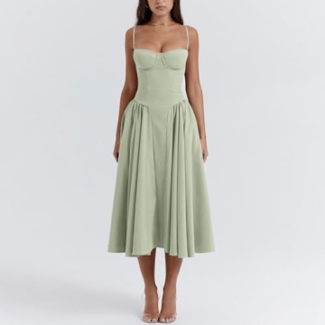 Floral Corset Dress for Women Elegant Midi Cocktail Dress