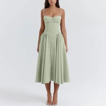 Floral Corset Dress for Women Elegant Midi Cocktail Dress