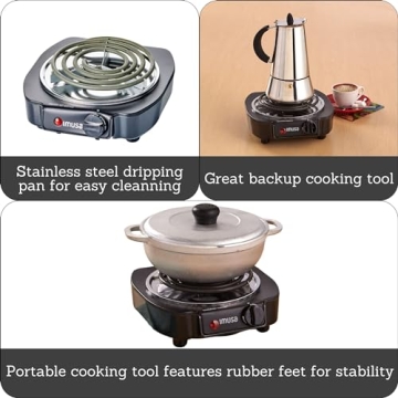 IMUSA Electric Burner 1100-Watts, Black Perfect for Cooking