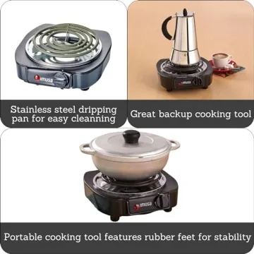 IMUSA Electric Burner 1100-Watts, Black Perfect for Cooking