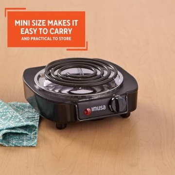 IMUSA Electric Burner 1100-Watts, Black Perfect for Cooking