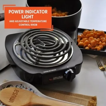 IMUSA Electric Burner 1100-Watts, Black Perfect for Cooking