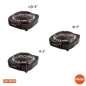 IMUSA Electric Burner 1100-Watts, Black Perfect for Cooking