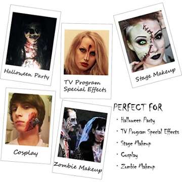 COKOHAPPY Halloween Party Stage Special Effects Wound Scar Nude Color Putty/Wax (1.76oz) + Fake Scab...