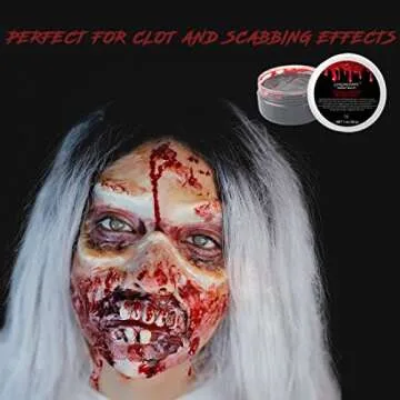 COKOHAPPY Halloween Party Stage Special Effects Wound Scar Nude Color Putty/Wax (1.76oz) + Fake Scab Blood (0.7oz) + Oil (0.17oz) + Spirit Gum Adhesive + Spatula Tool Family Makeup Kit