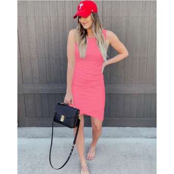 BTFBM Women’s 2024 Summer Sleeveless Tank Dress - Light Pink