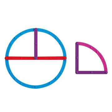 edxeducation GeoStix Deluxe Set - Learn Geometry with 100 Flexible Construction Sticks - Includes 2 Protractors and Activity Cards - Manipulative for Math, Art and Fine Motor Skills