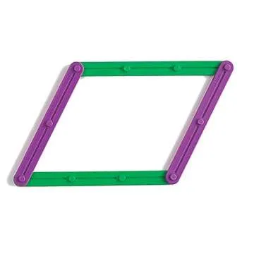 edxeducation GeoStix Deluxe Set - Learn Geometry with 100 Flexible Construction Sticks - Includes 2 Protractors and Activity Cards - Manipulative for Math, Art and Fine Motor Skills