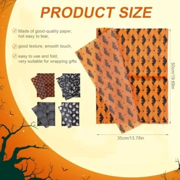 30 Sheets Halloween Tissue Paper for Creative Gift Wrapping