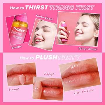 I DEW CARE Lip Mist Duo | Plush Party Lip Mask Thirst Things First Water-Oil Mist | I DEW CARE Lip Mist Duo | Korean Skin Care Set