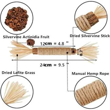 GREMBEB 12Pack Cat Chew Sticks for Dental Health and Fun