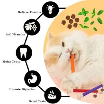GREMBEB 12Pack Cat Chew Sticks for Dental Health and Fun