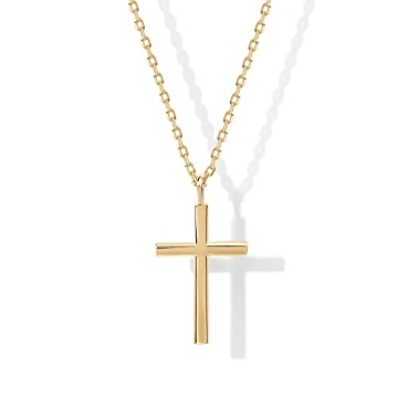 PAVOI 14K Gold Plated Cross Necklace for Women | Simple Layered Dainty Cross Pendant | Gold Necklace...
