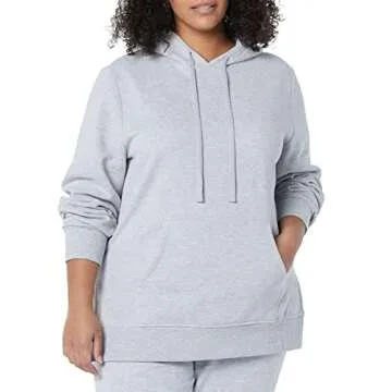 Amazon Essentials Women's Hooded Tunic Sweatshirt in Grey Heather