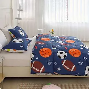 RYNGHIPY Kids Sports Theme Bedding Set for Young Athletes
