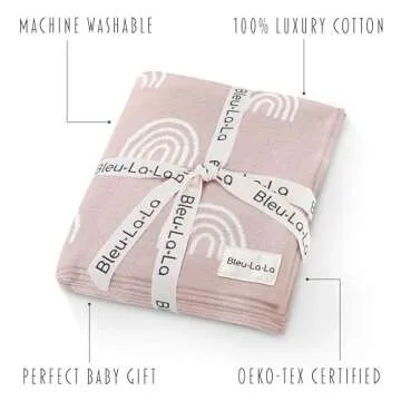 Bleu La La Knit Baby Swaddle Blanket - Soft Cotton Gift