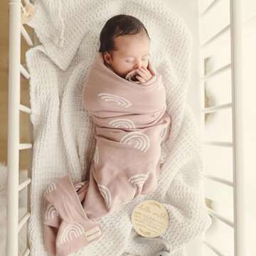 Bleu La La Knit Baby Swaddle Blanket - Soft Cotton Gift