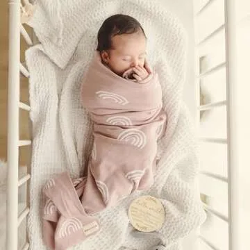 Bleu La La Knit Baby Swaddle Blanket - Soft Cotton Gift