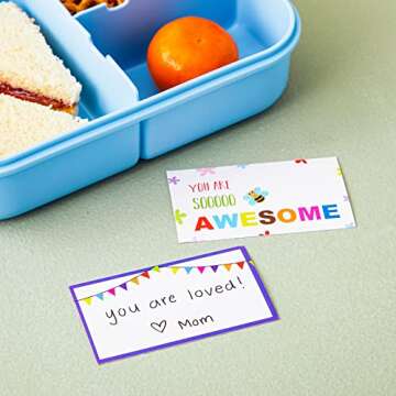 Juvale Motivational Lunch Box Notes for Kids - 60 Pack, Cute and Inspiring!