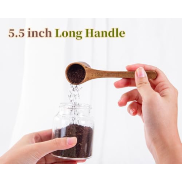 Elegant Acacia Wooden Measuring Scoops for Coffee and Baking