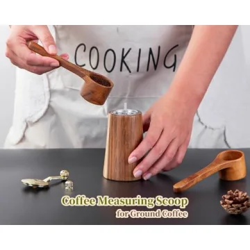 Elegant Acacia Wooden Measuring Scoops for Coffee and Baking