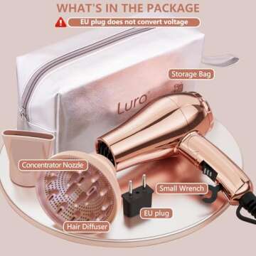 LURA Mini Travel Hair Dryer: Compact & Powerful for Travelers