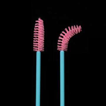 300 Pack Disposable Mascara Wands Eye Lash Brushes Eyelash Extension Tool Makeup Brush Kit, Blue/Pin...