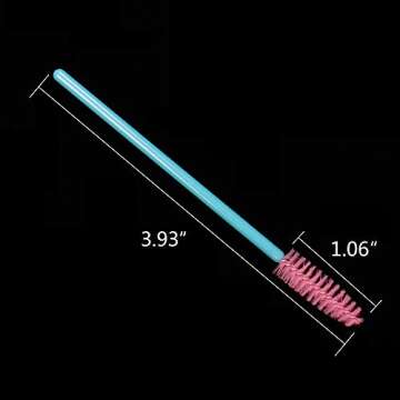 300 Pack Disposable Mascara Wands Eye Lash Brushes Eyelash Extension Tool Makeup Brush Kit, Blue/Pink