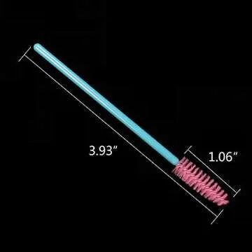 300 Pack Disposable Mascara Wands Eye Lash Brushes Eyelash Extension Tool Makeup Brush Kit, Blue/Pink