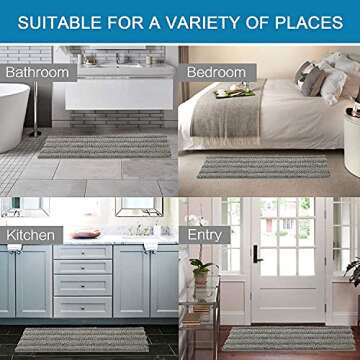 H.VERSAILTEX Ultra Thick 2 Piece Bathroom Mat Set