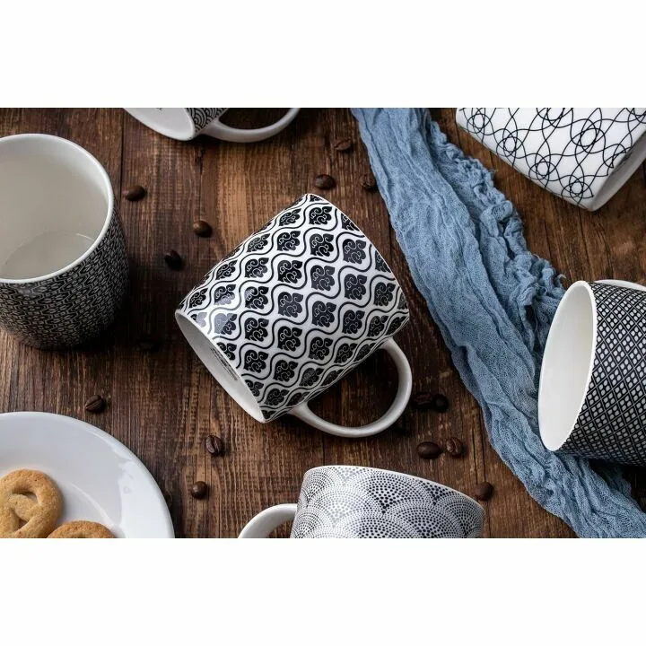 Stylish Set of 6 Geometric Coffee Mugs